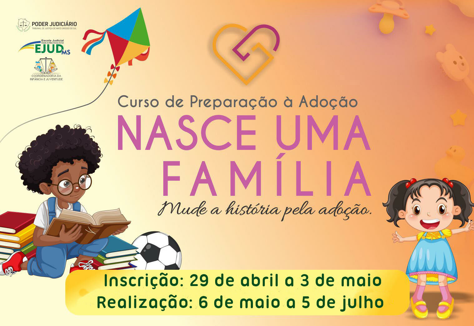 Imagem de compartilhamento para o artigo TJMS abre inscrições para curso de preparação à adoção de crianças e adolescentes da MS Todo dia